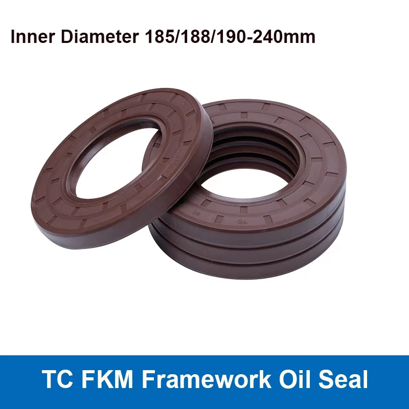 

1Pcs FKM Framework Oil Seal TC Fluoro Rubber Gasket Rings Cover Double Lip With Spring For Bearing ID*OD*THK 185/188/190-240mm