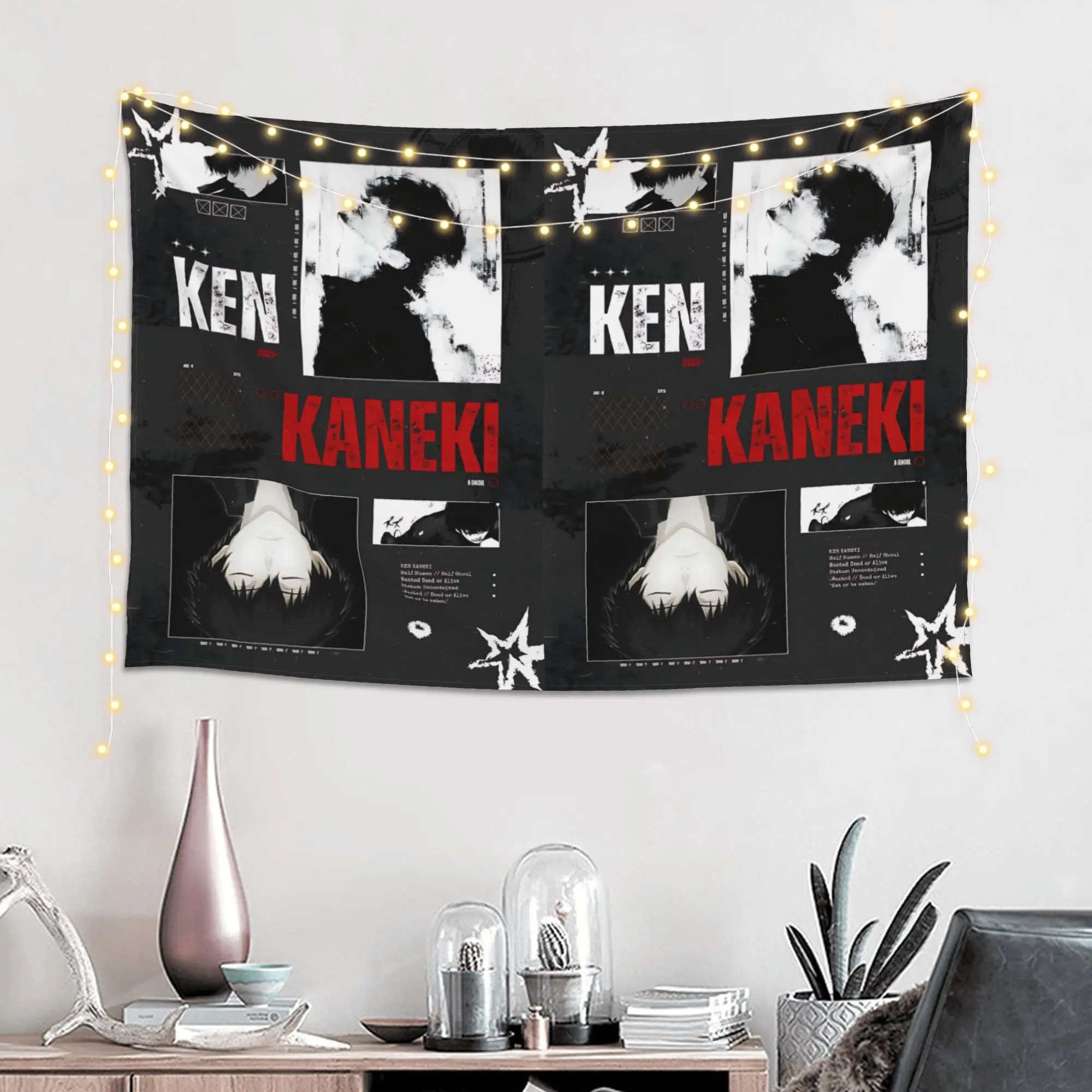 Customized Halloween Tokyo Ghoul Kaneki Cutecore Tapestry  Wall Hanging Blanket Tapestry Home Decor Items Wall Decorations