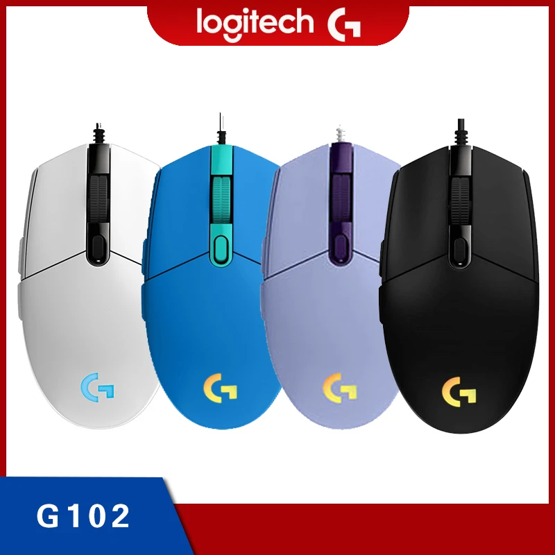 Оригинальная Проводная игровая мышь Logitech G102 продий USB тип A 8000 DPI для ПК/Mac/ноутбука Аксессуары для ноутбука мышь