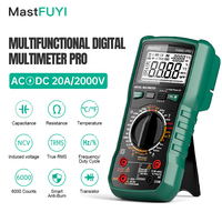 MASTFUYI Digital Multimeter 6000 Counts True RMS 20A /2000V AC/DC NCV Capacitance for Electrician PV Solar Mining Industrial Use