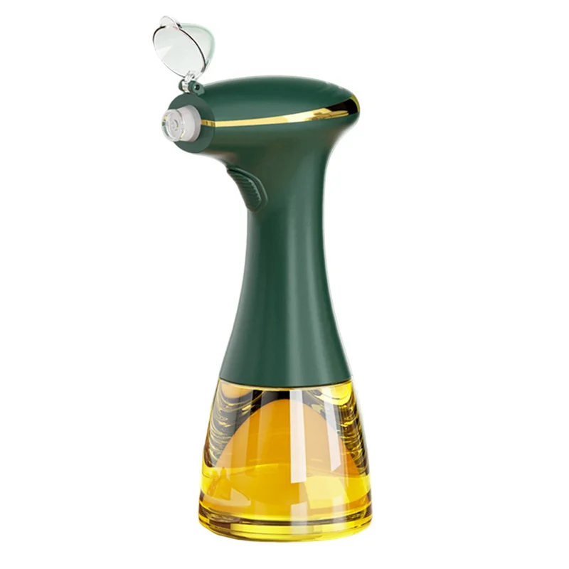 Dispensador eléctrico de botella pulverizadora de aceite de oliva, botella de almacenamiento de vinagre de salsa de soja desmontable para pulverizador de aceite de cocina, verde