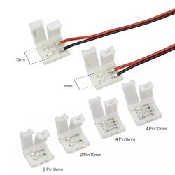 5PCS 10PCS 2Pin 4Pin 8mm 10mm LED Strips Lights Connector Splice Clip For 2835 3528 5050 5630 LED Strip Lamps Bar Connector