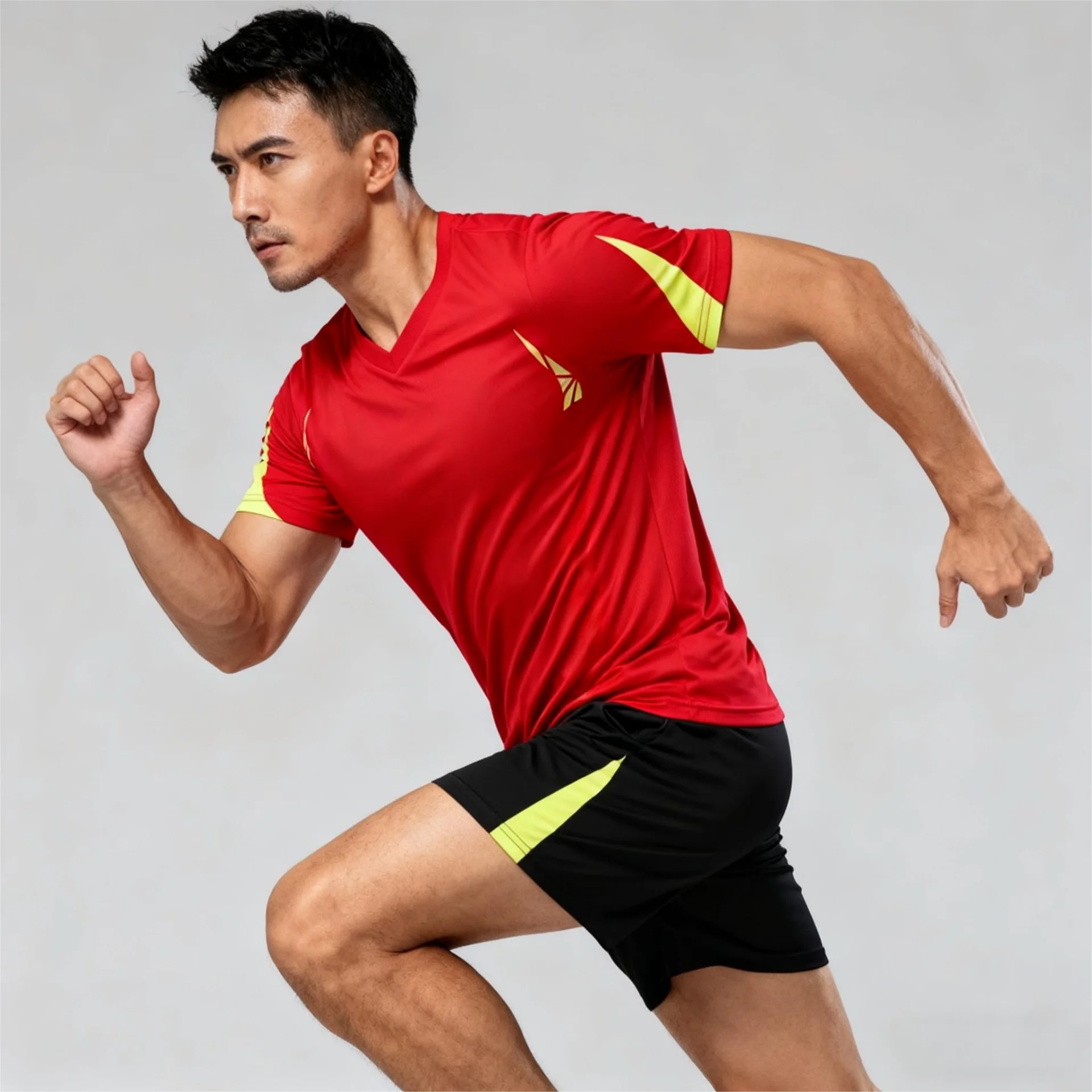 

Men's running set, summer breathable sportswear, gym fitness set, quick drying T-shirt, casual shorts, exercise training set