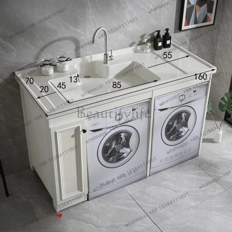 

Double Washing Machine Integrated Balcony Laundry Pool Laundry Cabinet Dryer Combination Cabinet Flat Enlarged Pool