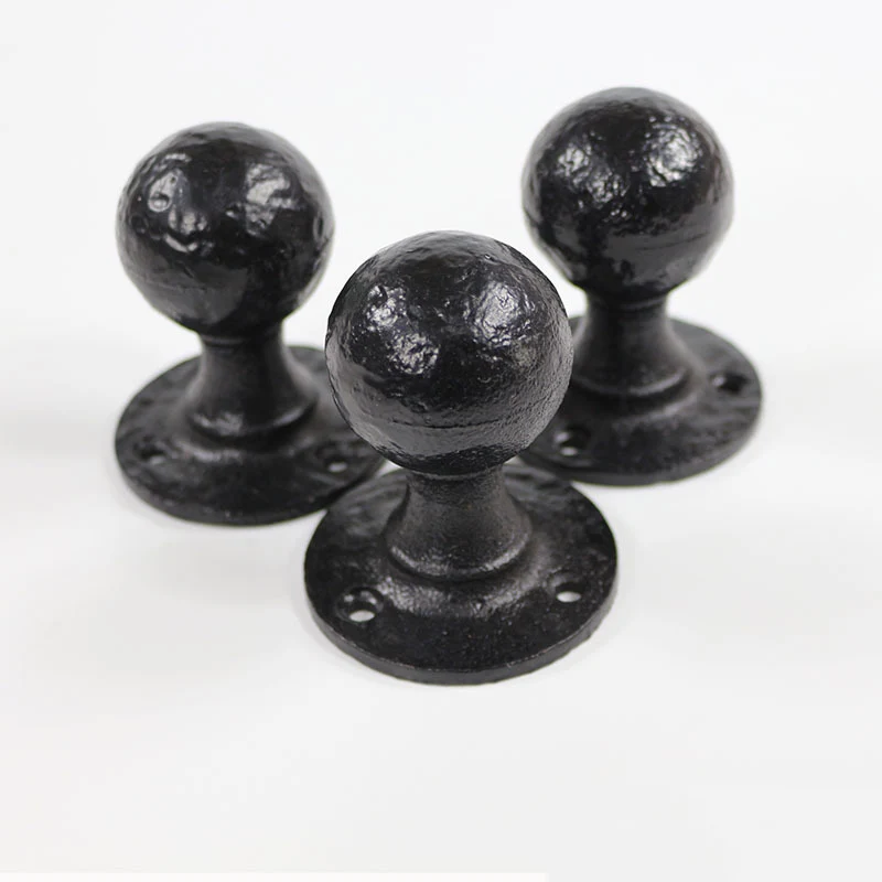 Pack of 6 Round Head Painted Black Forged Ball Cabinet Knob Antique Furniture Drawer Cupboard Pull Handle