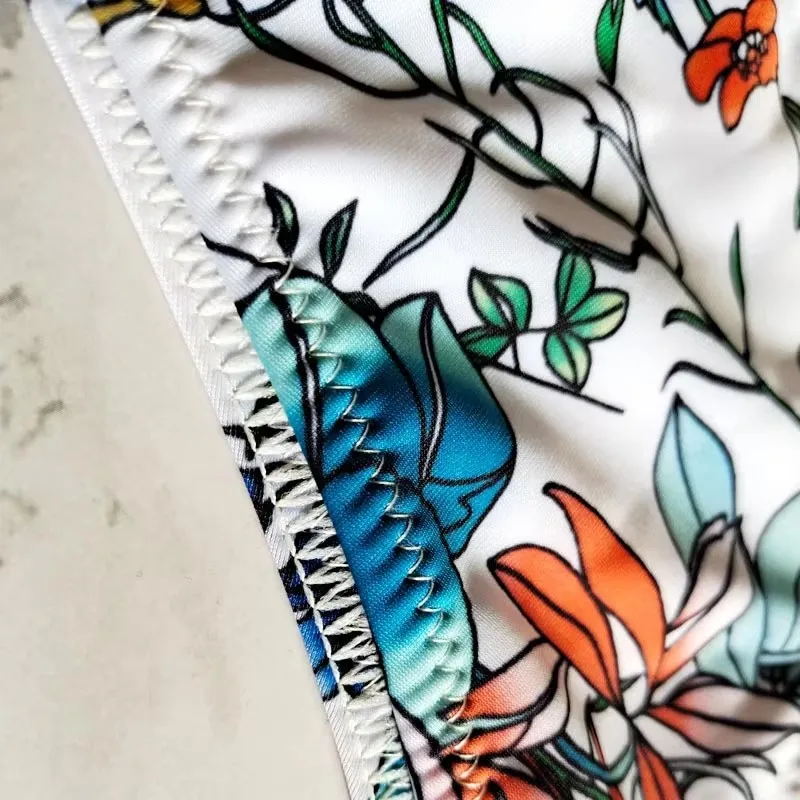 Sexy Leaves Print Swimwear Women Briefs V Shape Bikini Bottom Brazilian Thong Swimsuit Classic Cut Bottom Biquini Swim Short image 5