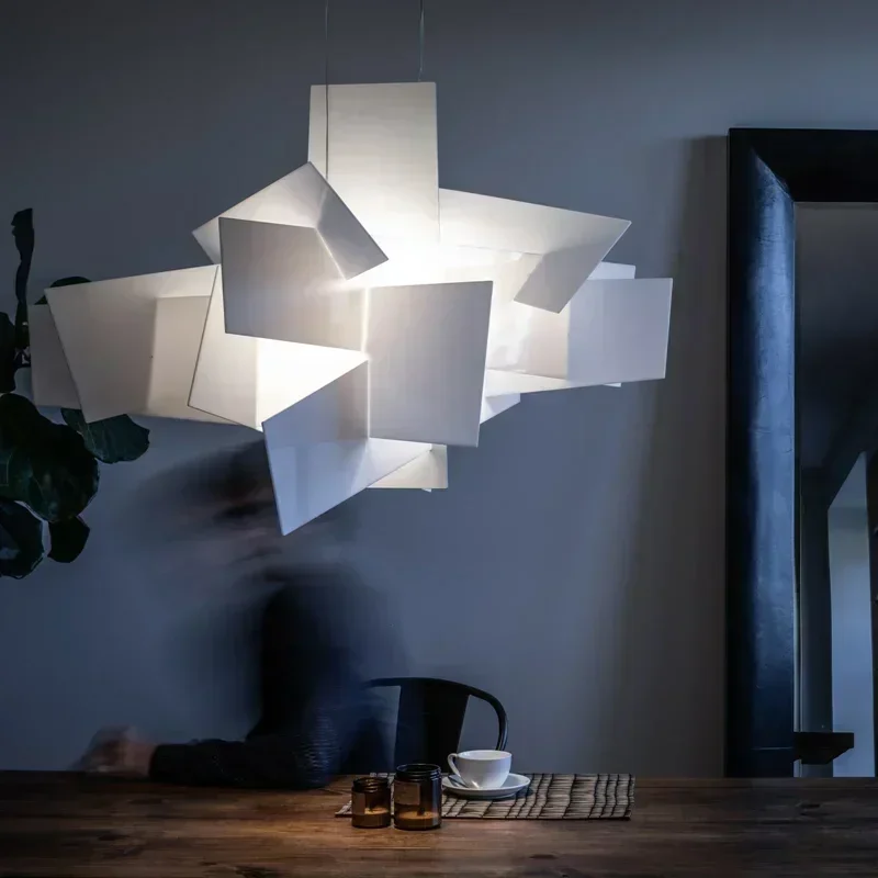 Imagem -02 - Foscarini-lâmpada Pingente de Suspensão Led Lâmpada Vermelha e Branca Grande Bang Empilhamento Luzes Art Decor Réplica D65cm 95 Centímetros