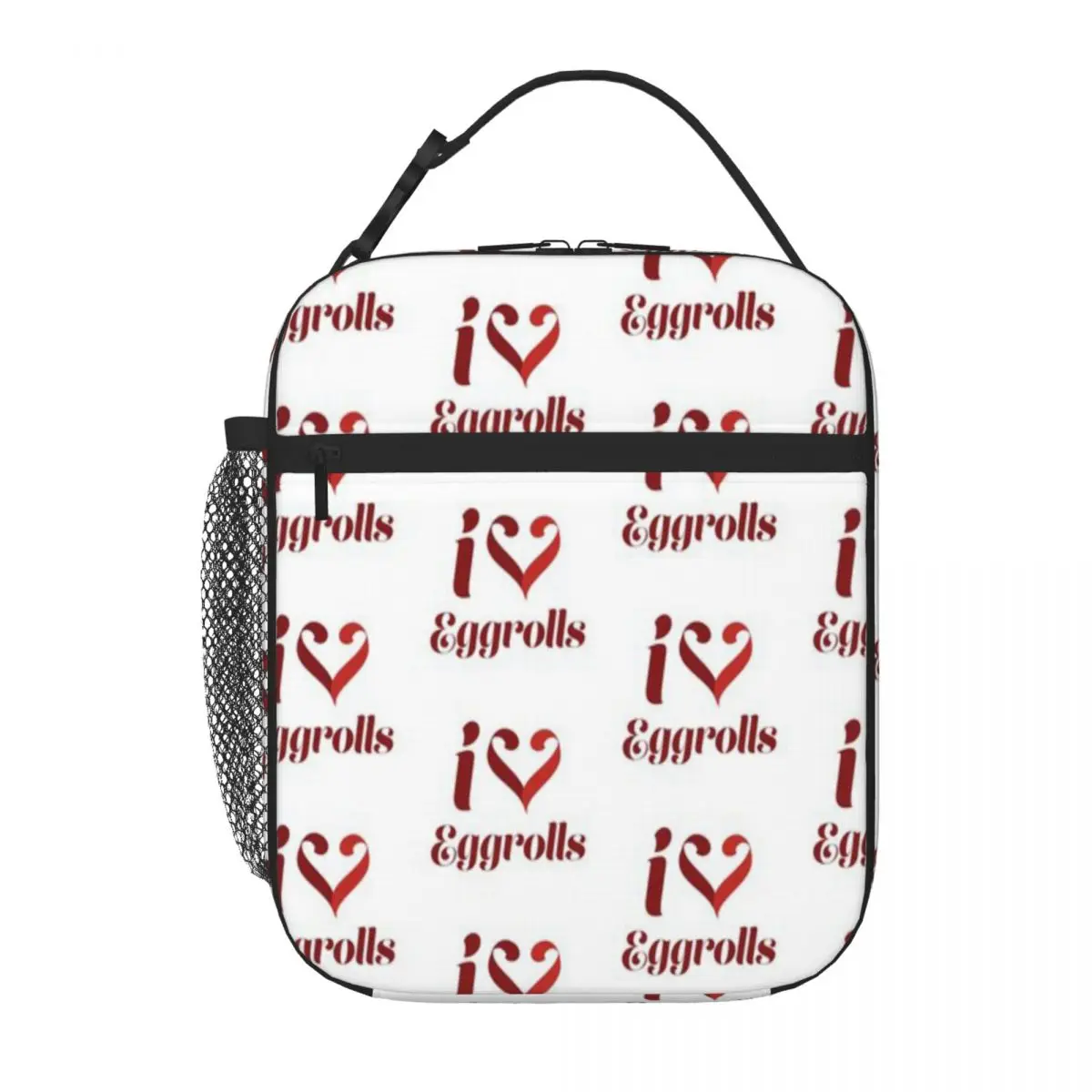 Hot Sale I Love Egg Rolls Chinese Food Letter Print Insulated Food Bag Short Journey Insulated Lunch Pouch