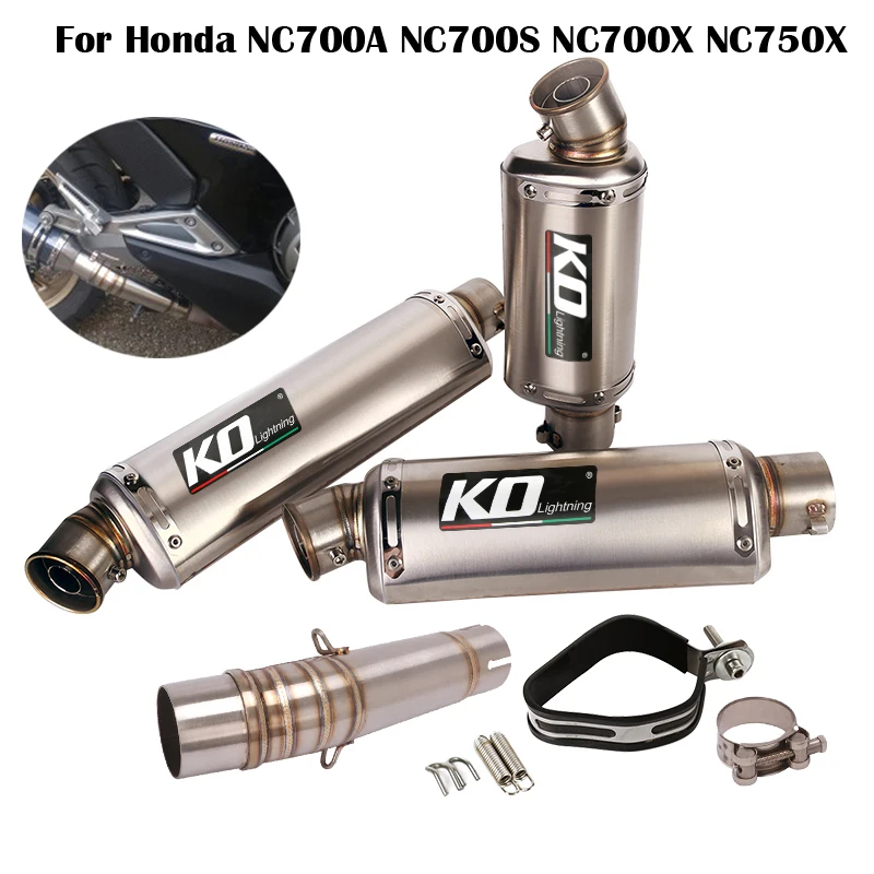 

For Honda NC700A NC700S NC700X NC750X Until 2020 Slip On Motortcycle Exhaust System Stainless Steel Muffler DB Killer Mid Link