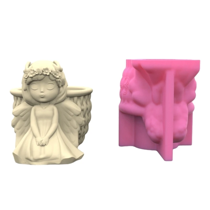 

Силиконовая форма для цветочного горшка, бетонный цемент, 3D форма для цветочного горшка для девочек, держатель для гипсовых форм, форма для эпоксидной смолы, поделки