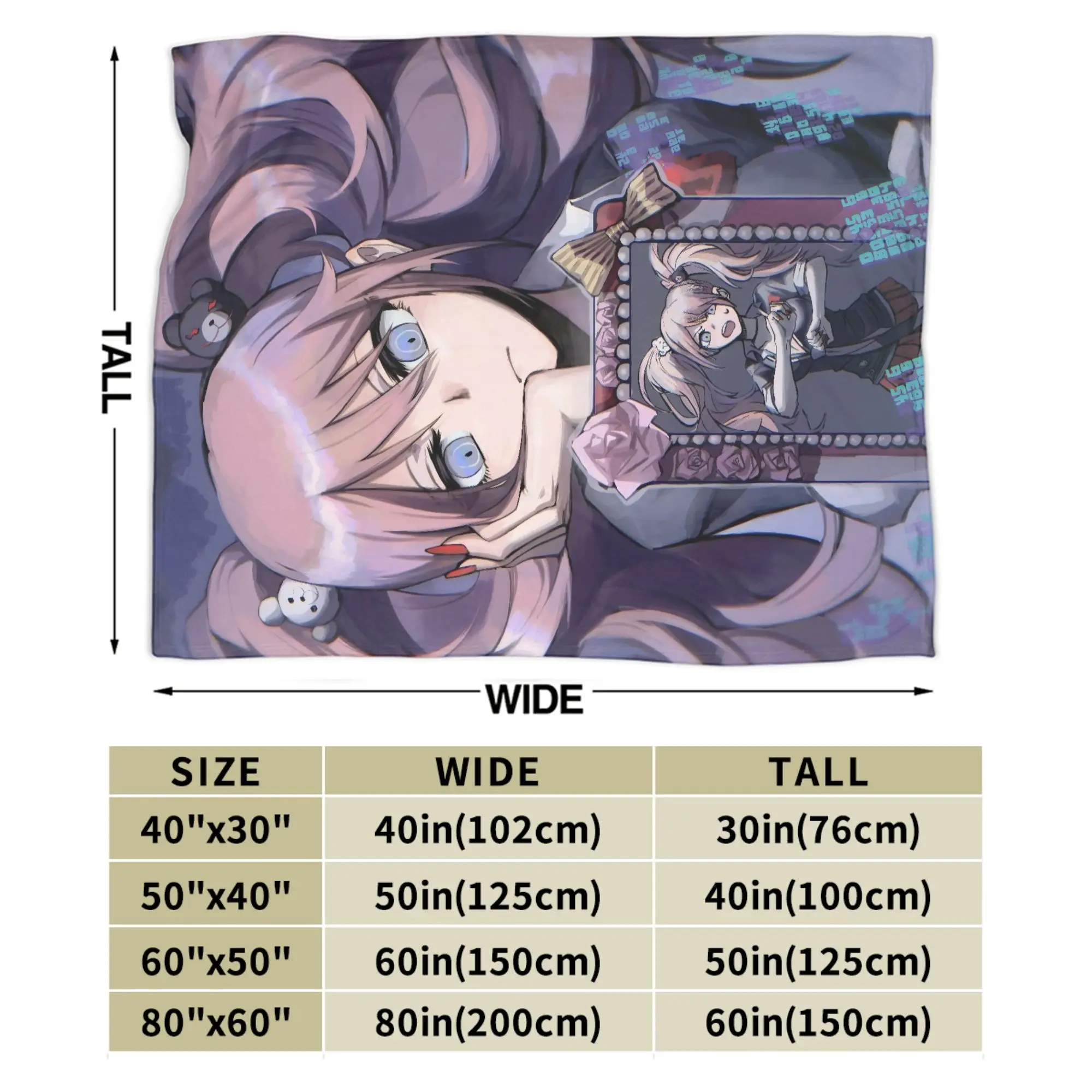 أنيمي دانغانرونا البطانيات المخملية الخريف/الشتاء جونكو اينوشيما متعددة الوظائف خفيفة الوزن رمي البطانيات ل أريكة سيارة المفرش