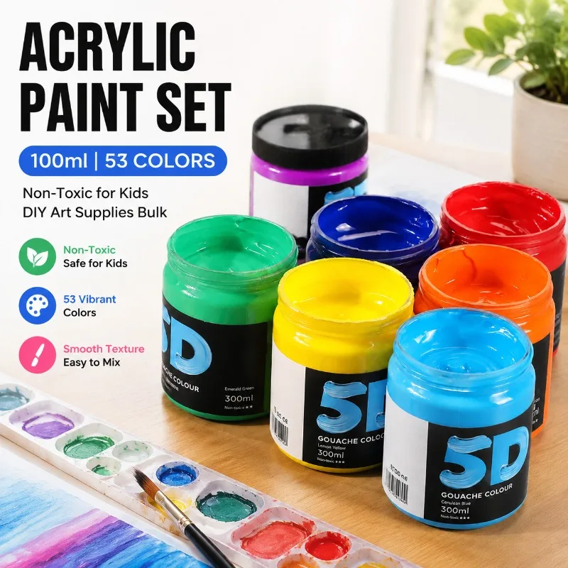 Large 100ml Jar Acrylic Pigment Waterproof Permanent Coloring Liquid DIY Handcraft Creation Professional Painter Art Student