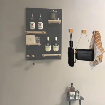 Dřevěný háček, geometrický tvar dřevěného nástěnného háčku, dřevěný věšák na kabáty na zavěšení oblečení, klobouků, šál a ručníků v ložnici. 8 nejlepší prodej dřevěné nástěnné háčky - №6