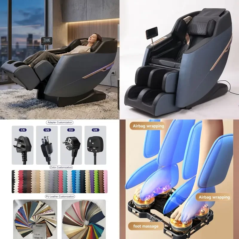 New Design 3D 8D Zero Gravity Foldable Leather Massage Chair with Bluetooth Music Full Body Coverage CE Certified 12 Months