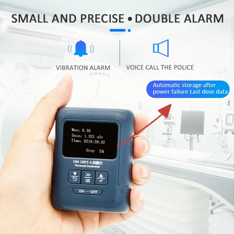 GM100/GM-100AGeiger Counter Nuclear Radiation Detector Personal Dosimeter X-ray γ-ray β-ray Radioactivity Tester Marble Detector