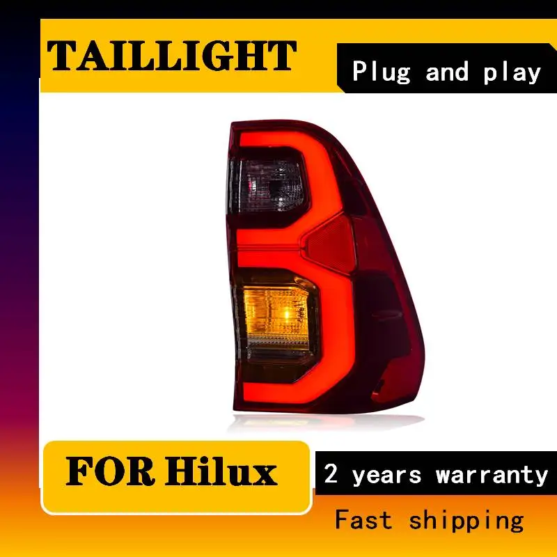 Car Styling for Toyota Hilux Taillights 2015-2020 Toyota Revo Tail Light Vigo Tail Lights LED DRL+Brake Light+Reversing LighT