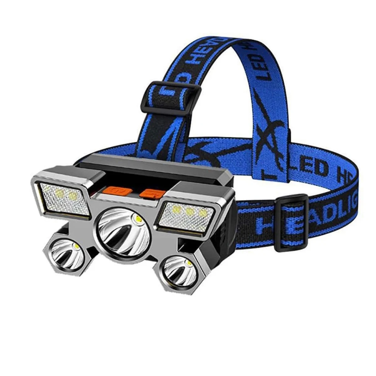 

2pcs Super Bright 5-head Led Flashlight Fishing Light,Waterproof Rechargeable Long Distance Hanging Mining Lamp for Camping