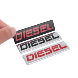 Car Styling 3D Metal Chrome Zinc Alloy Emblem Universal Diesel Logo Car Badge Body Trunk Fender Adhensive Emblem Auto Accessory