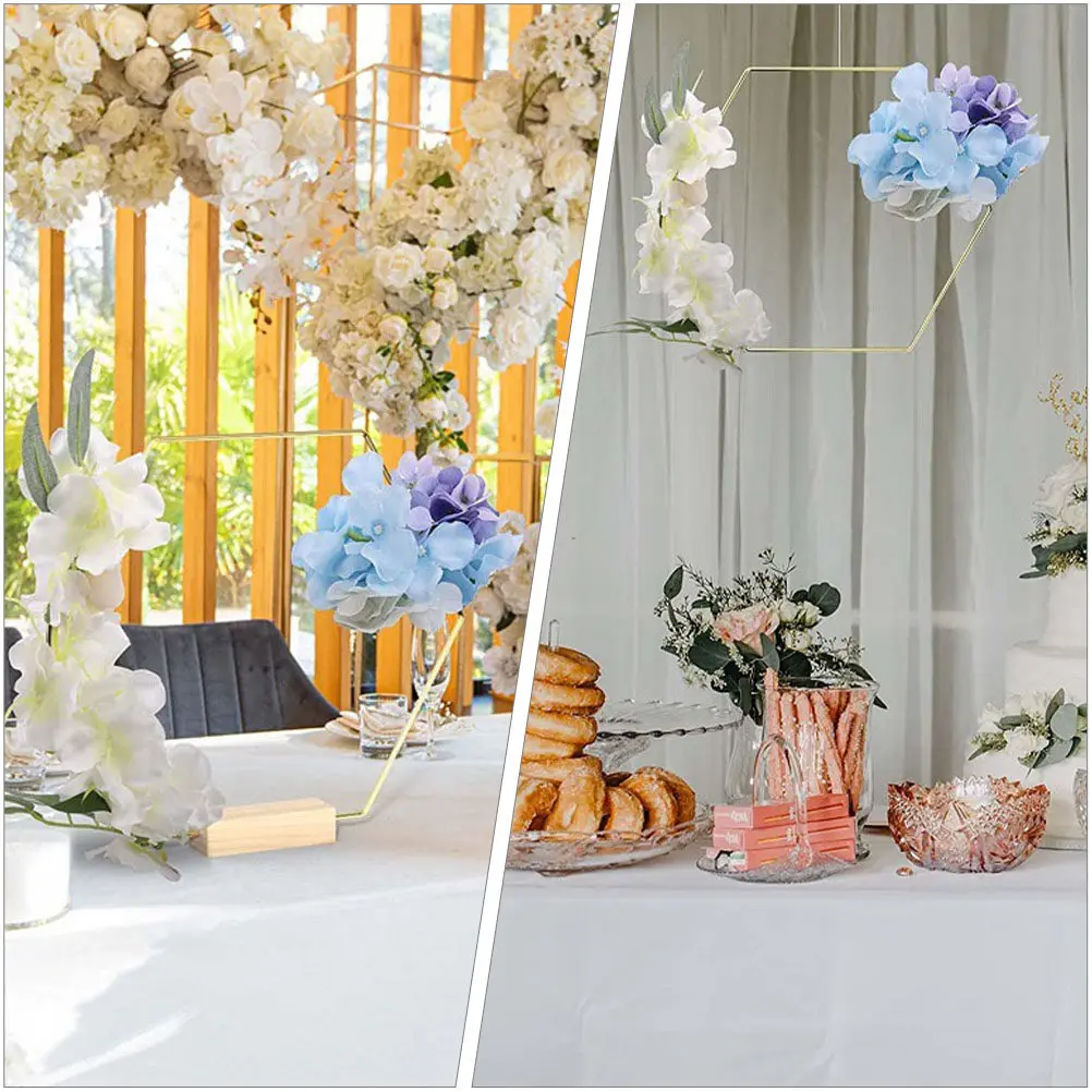 

10 шт. металлических шестигранных колец для венков с основанием, каркасы для гирлянд своими руками для свадеб, рождественских вечеринок, украшения стола