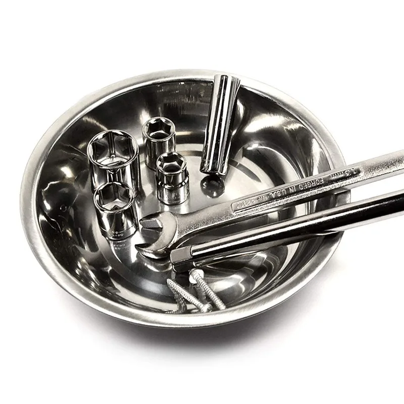 3-4 Inch Magnetic Stainless Steel Tray Rectangle Keep Screw Sockets Bolt Pins Small Parts Neat Corrosion Resistant Garage Office