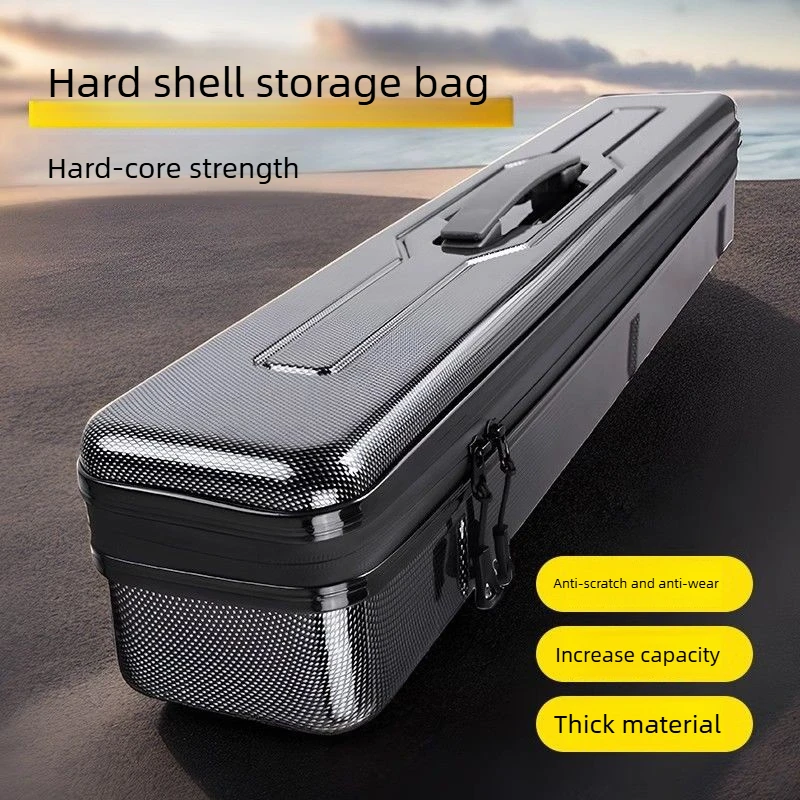 Premium Carbon Fiber Fishing Tackle Box with Large Capacity Hard Shell Portable Float Storage Case for Outdoor Anglers Set