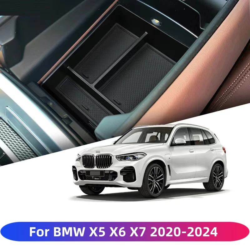 

For BMW X5/X6/X7 2020-2025 Center Console Organizer Accessories Middle Console Organizer Armrest Storage Box Console Tray