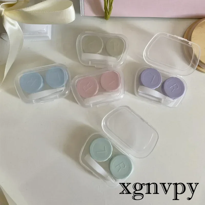 Xgnvpy-Lentes de contato transparentes para mulheres, pinças, lentes portáteis, rosa, suporte elegante, óculos Acessórios Kit