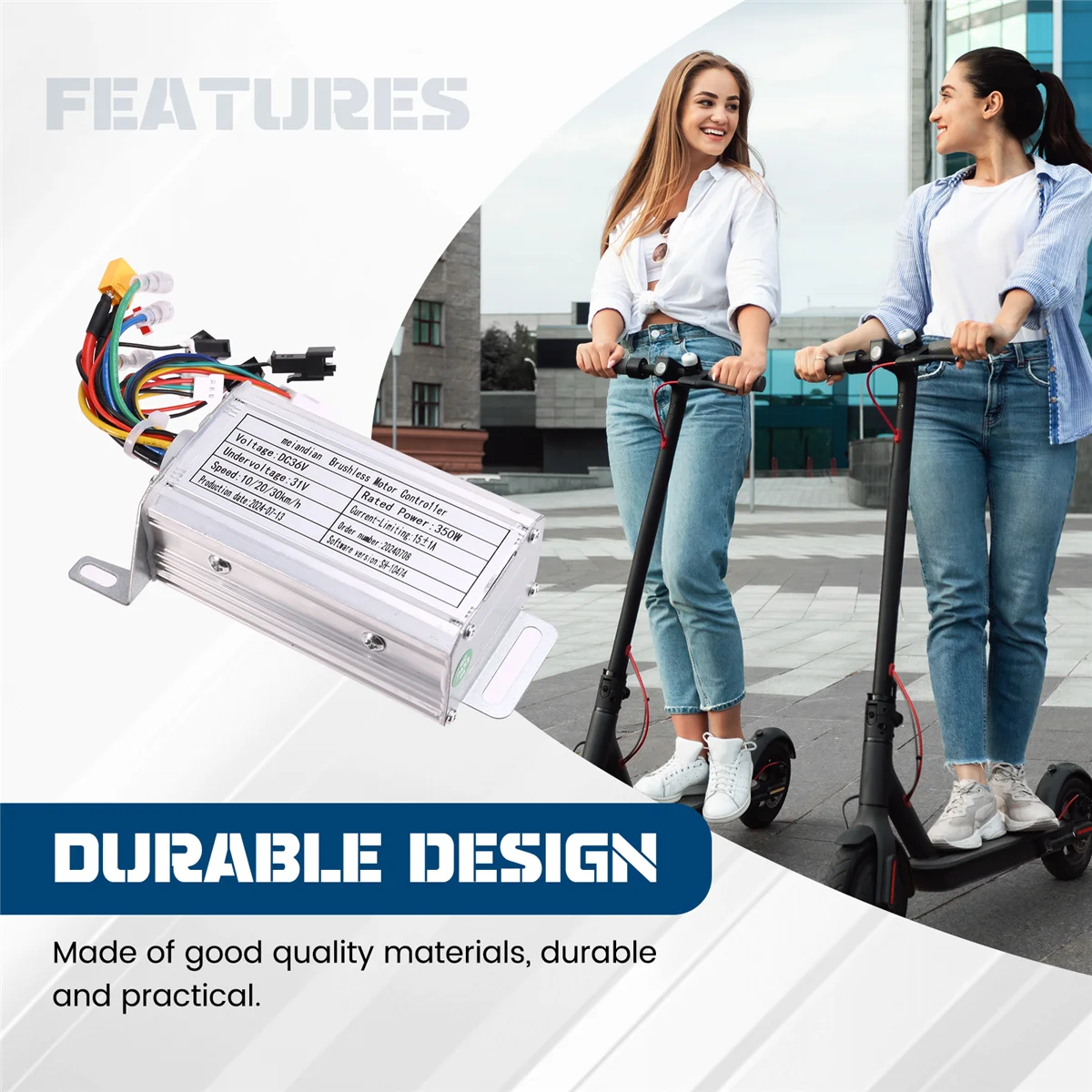 

B60A 36V 350W Brushless Controller+Bluetooth Meter+Extension Cord Kit for Xiaomi M365/M365 Pro Electric Scooter