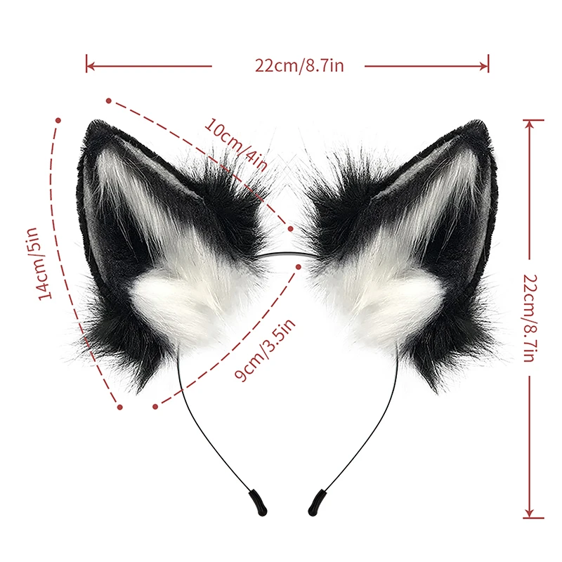 Halloween Animal Plush Cos Set Fox Ears Tail Full Finger Gloves Dress Up Suitable For Comic-Con Festival Ball Cosplay