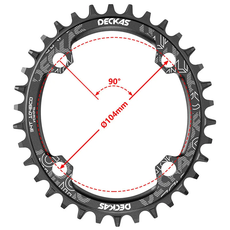 DECKAS 104BCD Chainring Oval / Round 32T-52T Wide Narrow Chainwheel MTB Mountain Bike Bicycle Crankset Tooth Plate Cycling Parts