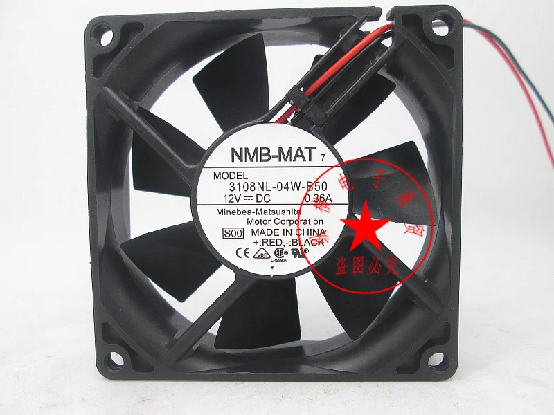 

NMB 3108NL-04W-B50 DC 12V 0.36A 80x80x20mm 2-Wire Server Cooling Fan