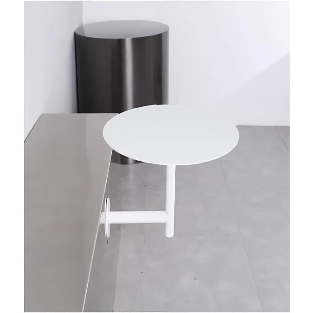 

Cream Wall-Mounted Iron End Table with Accent Coffee Desk and Casual Bar Features