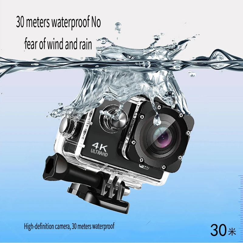 Action Camera Underwater 30M Waterproof HD 4K/30fps WiFi 2.0 Inch 170D Helmet Video Recorder Action Camera