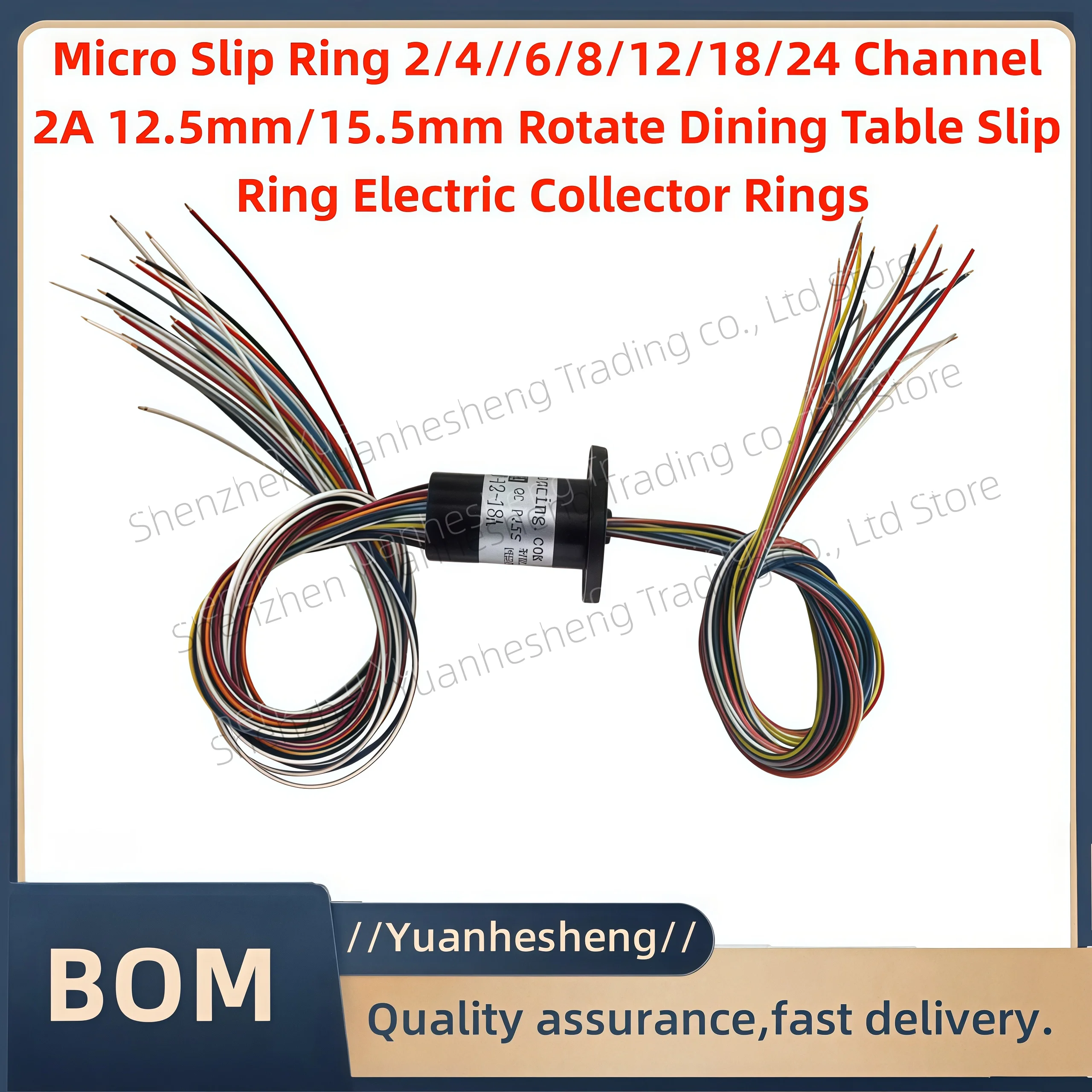 Micro Slip Ring 2/4/6/8/12/18/24 Channel 2A 12.5mm/15.5mm Rotate Dining Table Slip Ring Electric Collector Rings