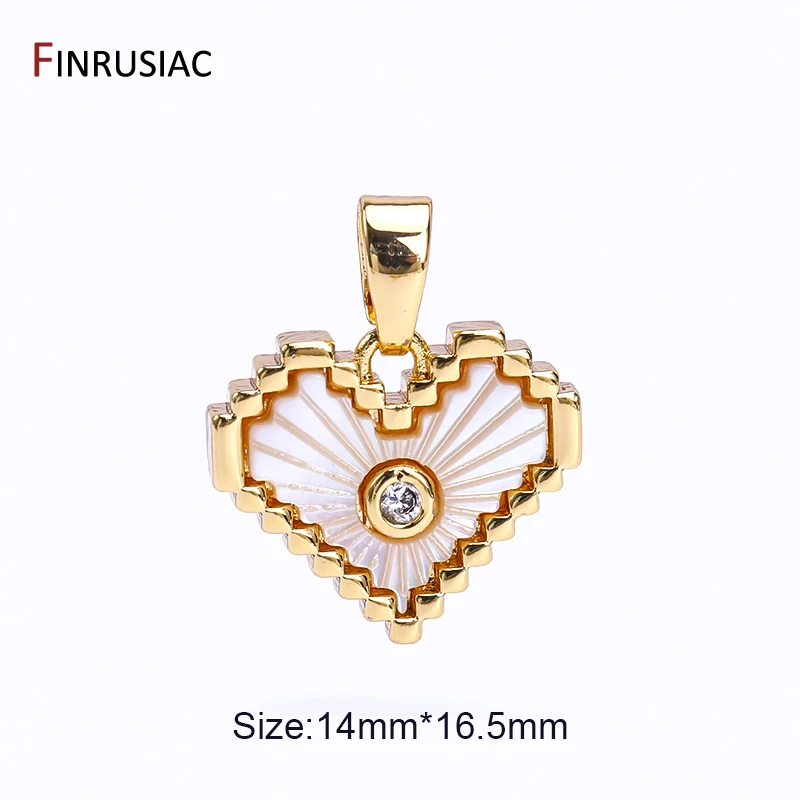 Hochwertige 18K vergoldete Messing-Herz- und Sternanhänger für die Schmuckherstellung, Muschel-Schmetterlingsanhänger für DIY-Halsketten- und Armbandherstellung. – Detail 27