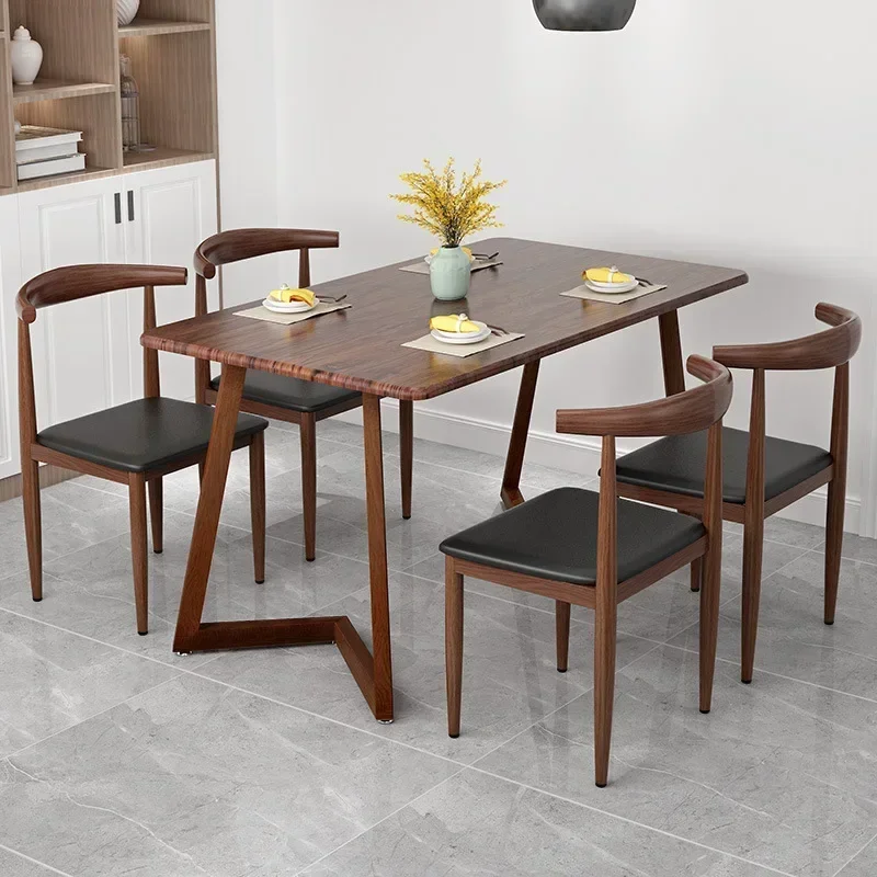 

Canteen dining table and chair combination, modern simple, Nordic imitation solid wood table, home dining room, dining table