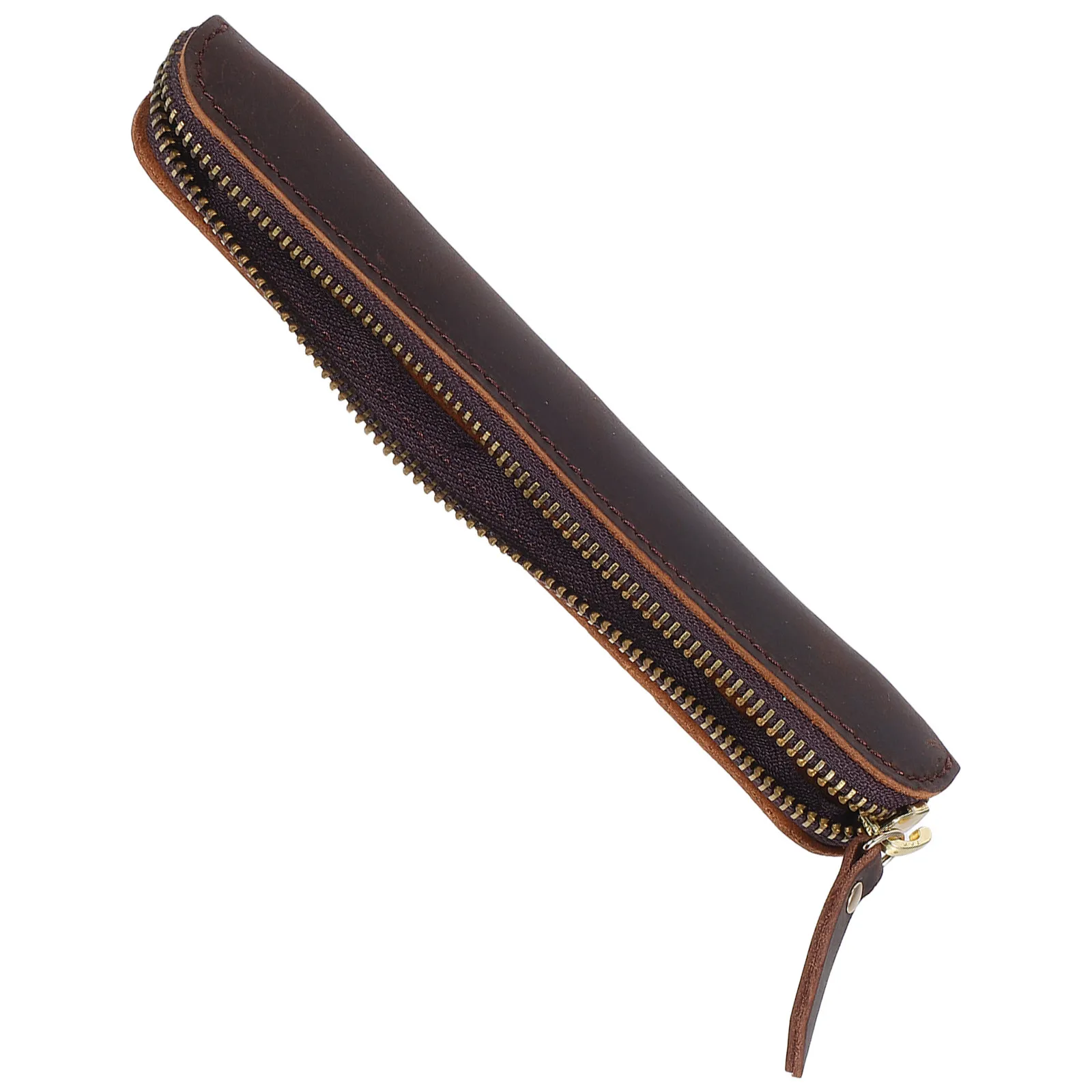 Luxury Retro Pen Pouch Holder Hand Stitched Genuine Material Fountain Pen Case Ballpoint Rollerball Organizer Coffee