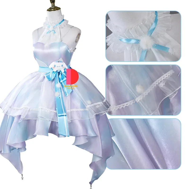 CyGame Honor of Kings disfraz de Cosplay Yao juego de rol Anime Yaria ropa vestido azul de Lolita para mujeres niñas Comic Con peluca de fiesta Sho