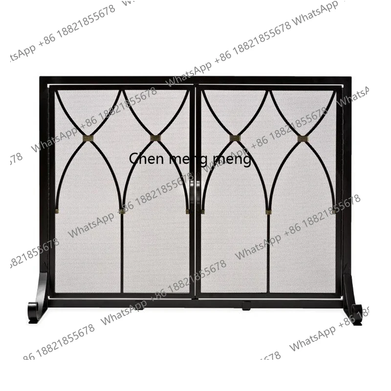 Living room European wrought iron floor-to-ceiling fireplace screen partition fireplace door fence fireproof hollow