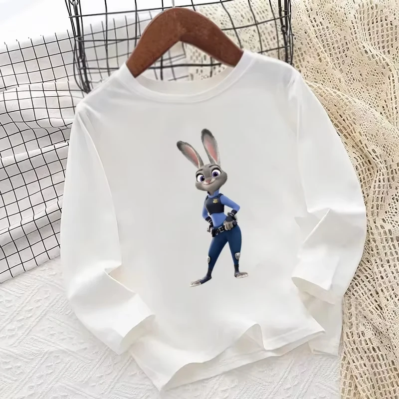 تي شيرت Zootopia كارتوني بأكمام طويلة للأطفال ملابس كاجوال للخريف مناسبة للأولاد والبنات #3