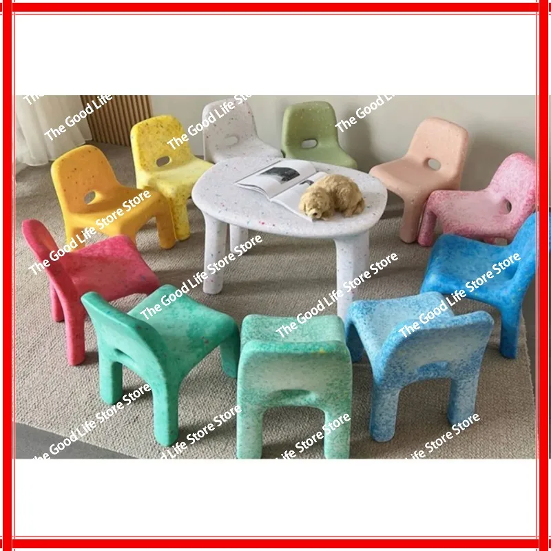 

Nordic Eco-friendly Plastic Chairs Table Designer Backrest Outdoor Small Bench Living Room Chairs Furniture Vanity Chair Stools