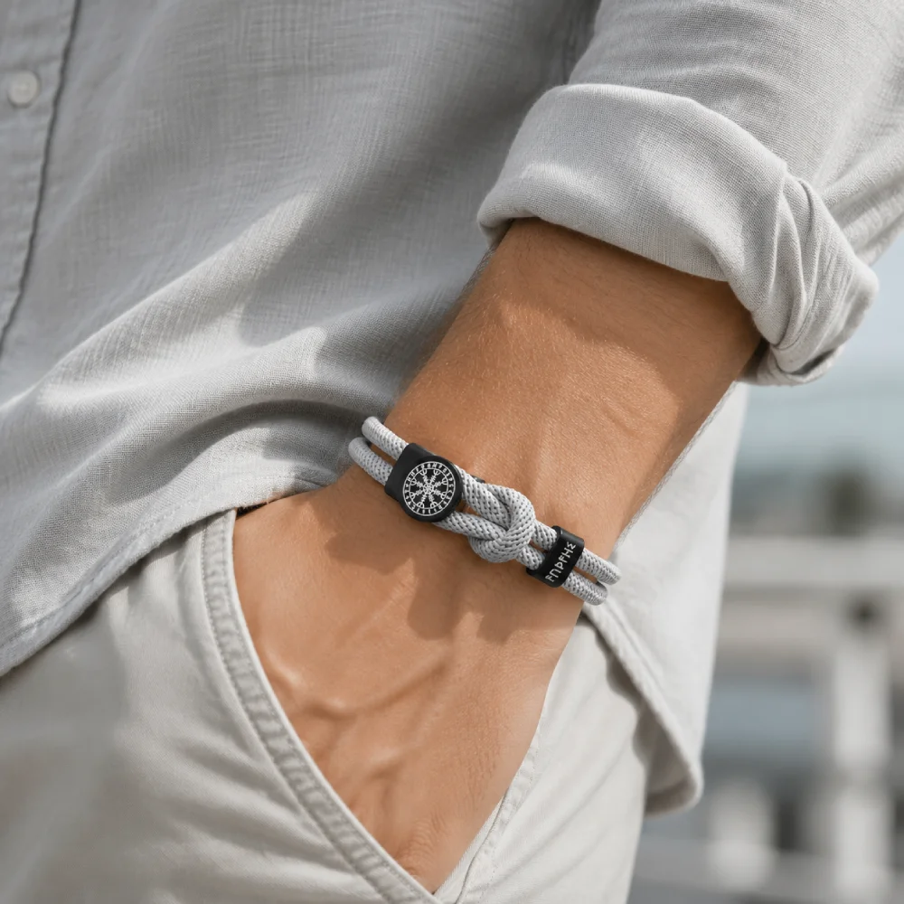 Stylish Men Viking Bracelet Premium Selected 4mm Cord Amulet Jewelry Perfect Gift For Him Multiple Colors Sizes Available Joias