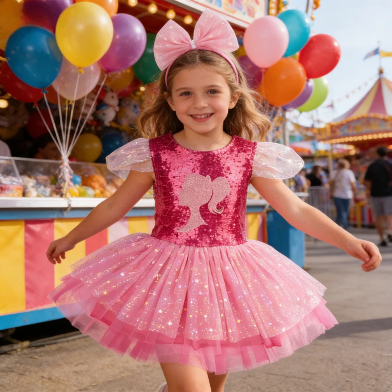 New Halloween Performance Clothing for Girls, Sweet Outfits for Birthday Parties, Princess Dresses for Holiday Parties