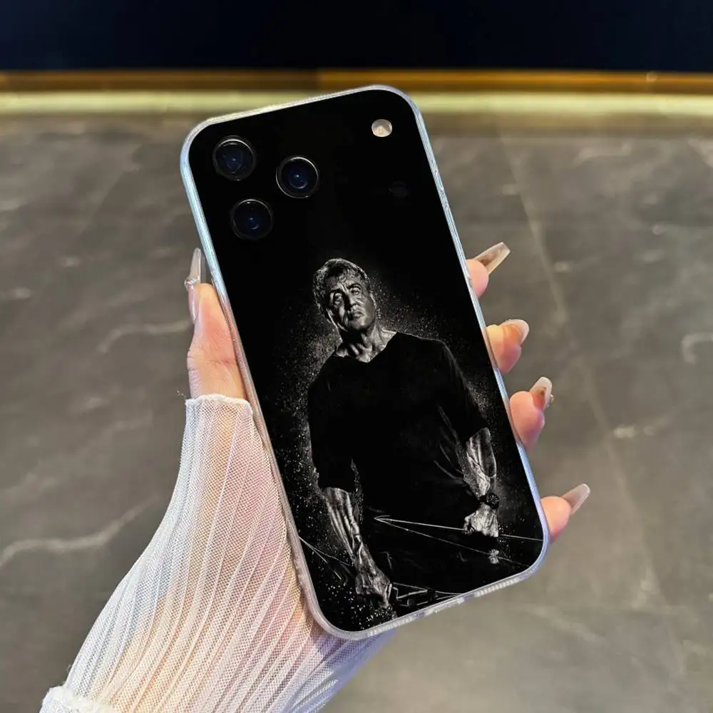 حافظة هاتف جون رامبو لهاتف آيفون 17,16,15,14,13,12,11 Pro,Max,Plus,X,XS,XR,SE4,E غطاء ناعم شفاف صغير #5