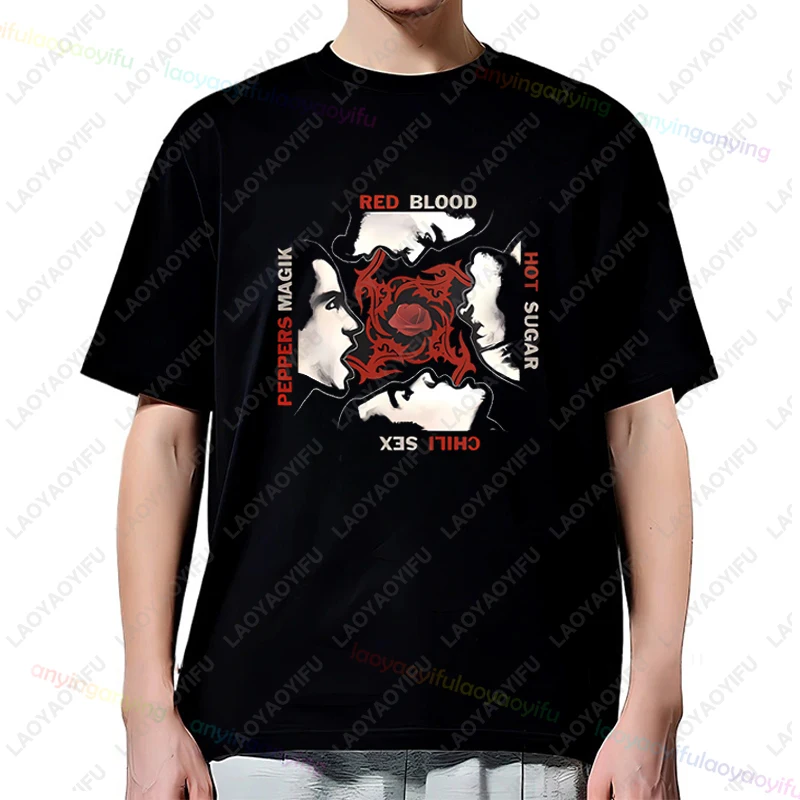 Rock Band -Red-Hot-Chili-Peppers- Printed Men's T-Shirt Cotton Casual O-Neck Short Sleeve Women‘s Streetwear Hip Hop Tees Tops
