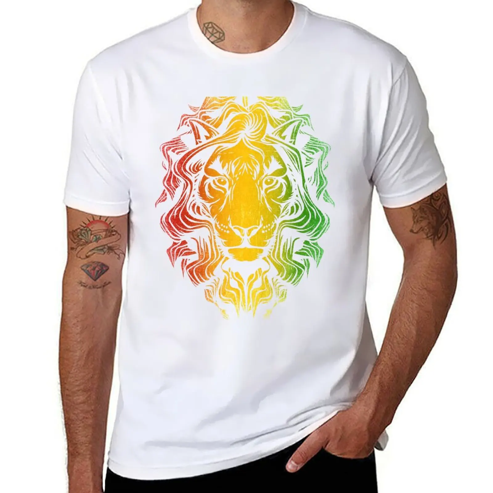 

Rasta Reggae Lion T-Shirt t shirts cotton 100% t shirts for man cotton funny T-Shirt