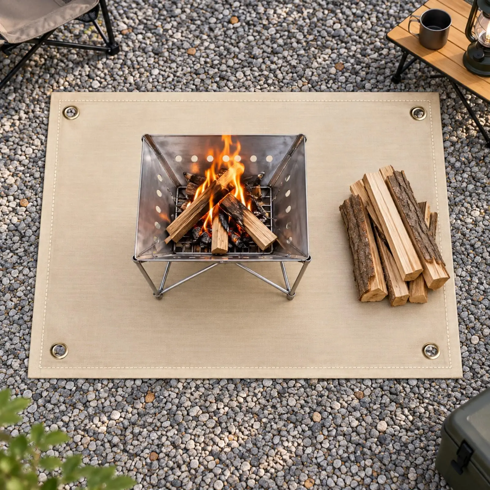 Rectangular Fire Blanket with Corner Grommets Flame Retardant Fiberglass Fire Blanket Safety Equipment Fireproof for Campers