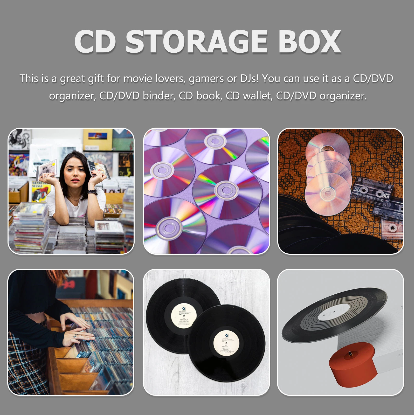 

2 Pcs CD DVD Storage Bag Media Case Disc Pouch Holder Square Small ganizer Wallet Zipper Plastic Lightweight Car Travel