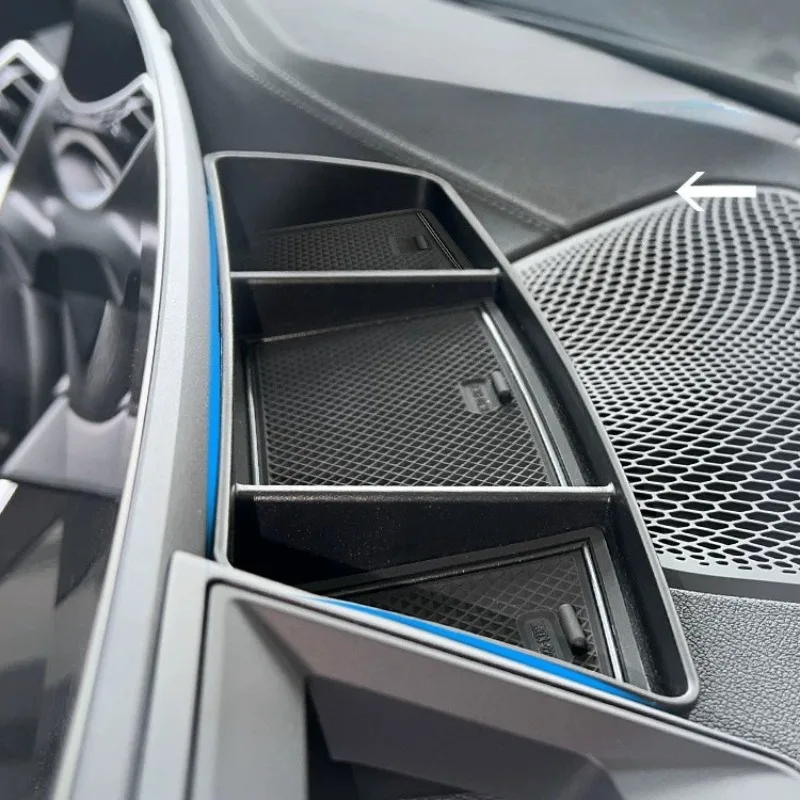 Gut durchdachtes Aufbewahrungsregal für Taschentücher und mehr hinter dem Bildschirm, Organizer für die Mittelkonsole, passend für den BMW 3er i3 Modelljahr 2025
