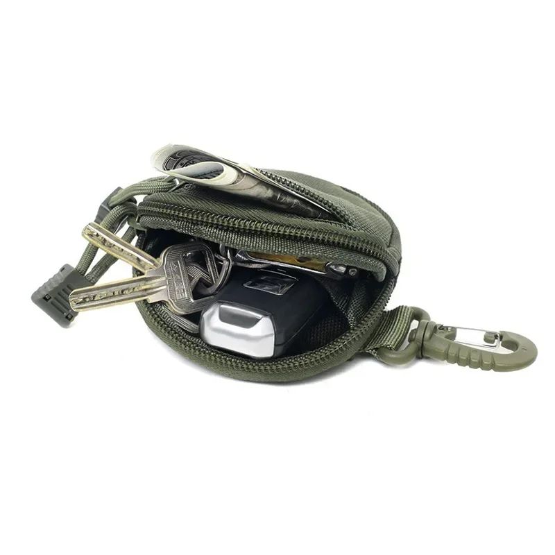 Tas Pinggang Portabel Mini untuk Uang, Koin, Kunci, Berburu, Bersepeda, Dompet Taktis Multifungsi, Aksesori Saku